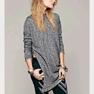 Free People oversized hoodie gray side slits